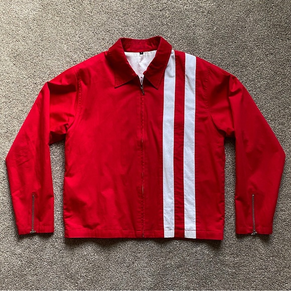 🎉LANSKY BROS Speedway Jacket, Men’s Size Med, Red/White - Picture 1 of 11